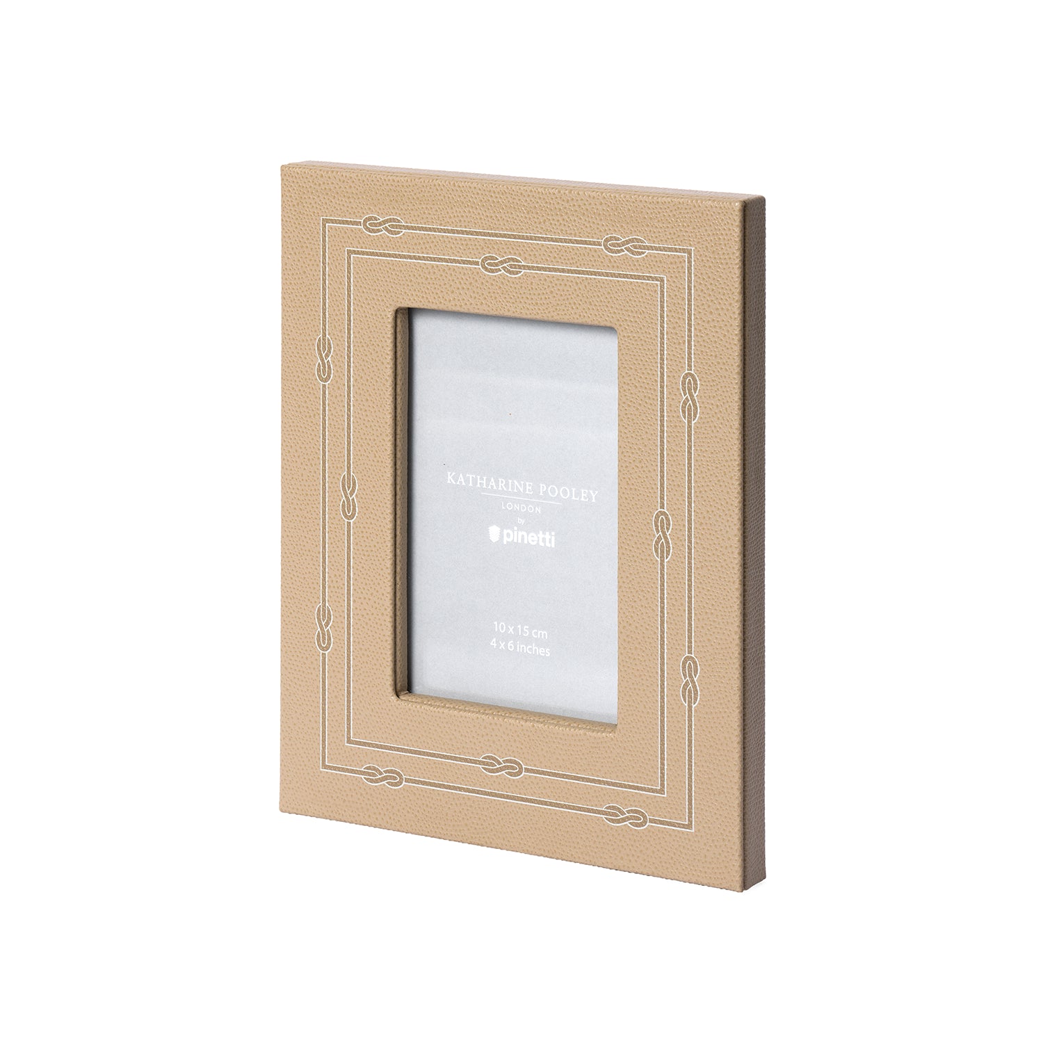 Picture Frame with Woven Print Border Taupe