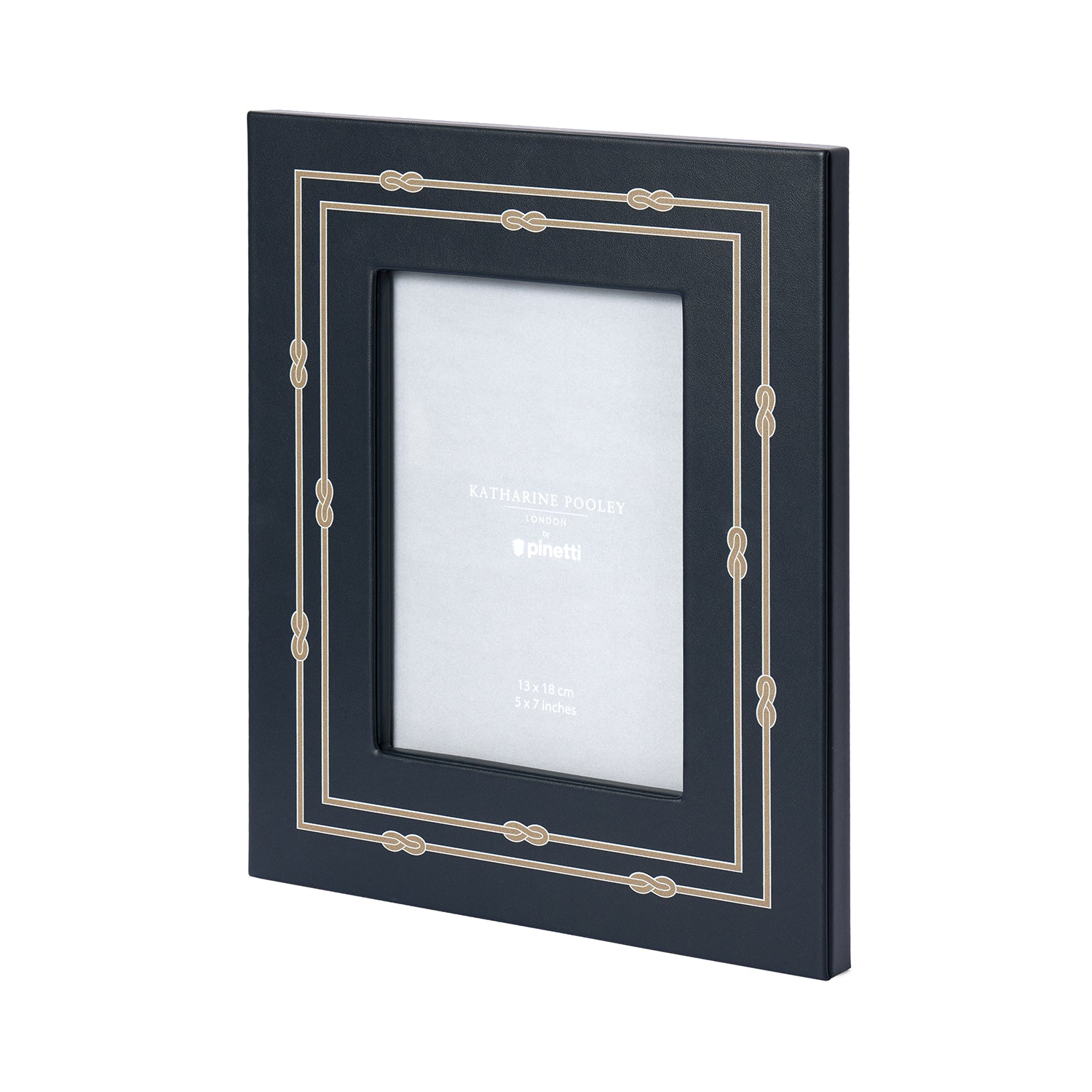Picture Frame with Woven Print Border Navy Blue