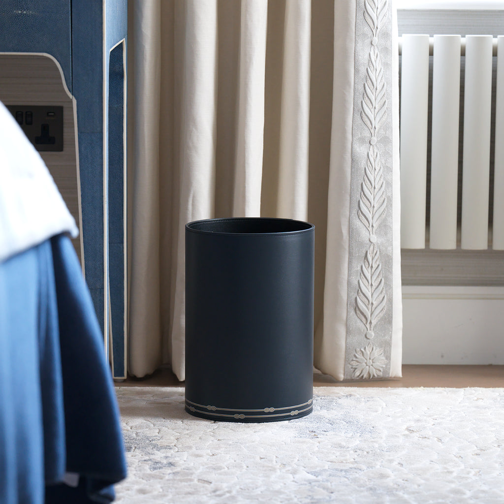 Round Paper Bin Navy Blue