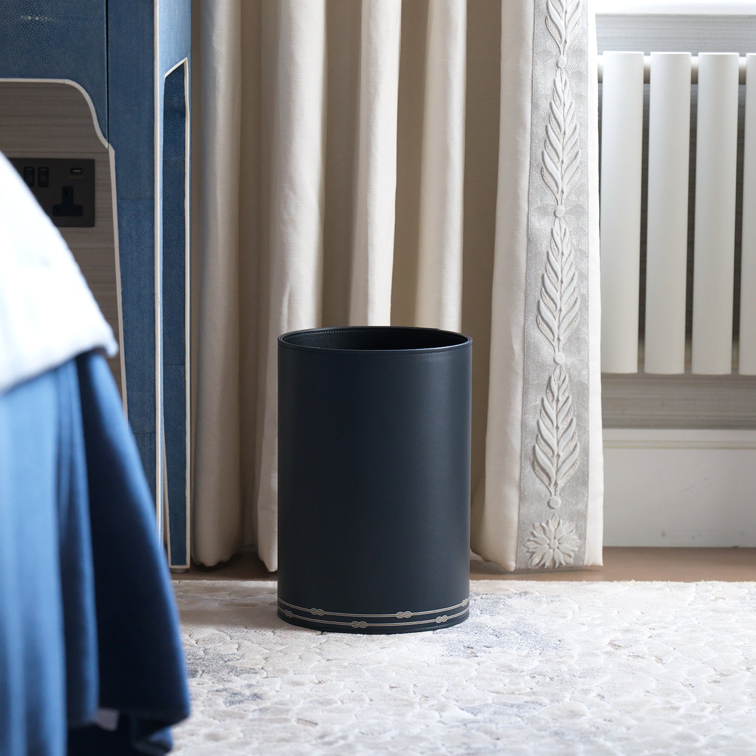 Round Paper Bin Navy Blue