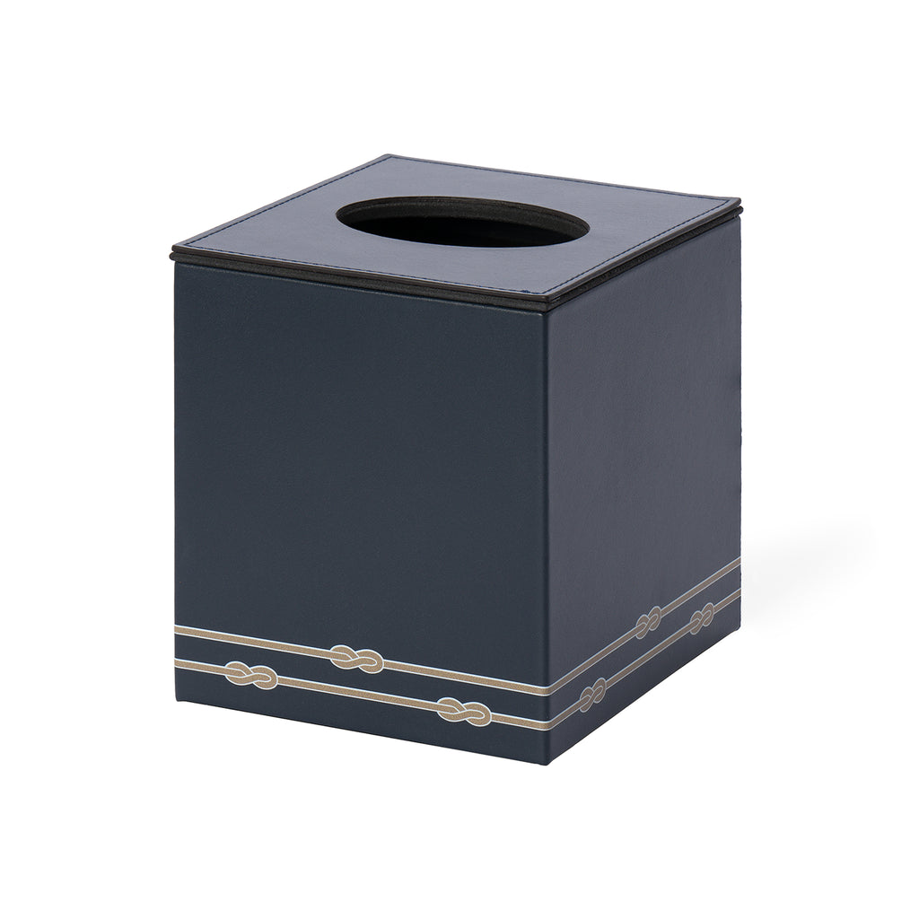 Square Tissue Box with Magnetic Lid Navy Blue