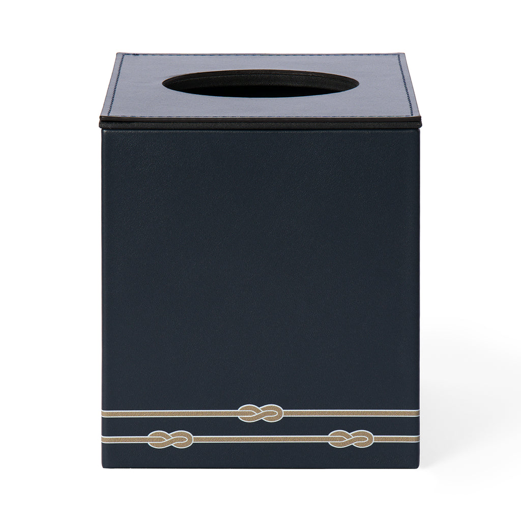 Square Tissue Box with Magnetic Lid Navy Blue