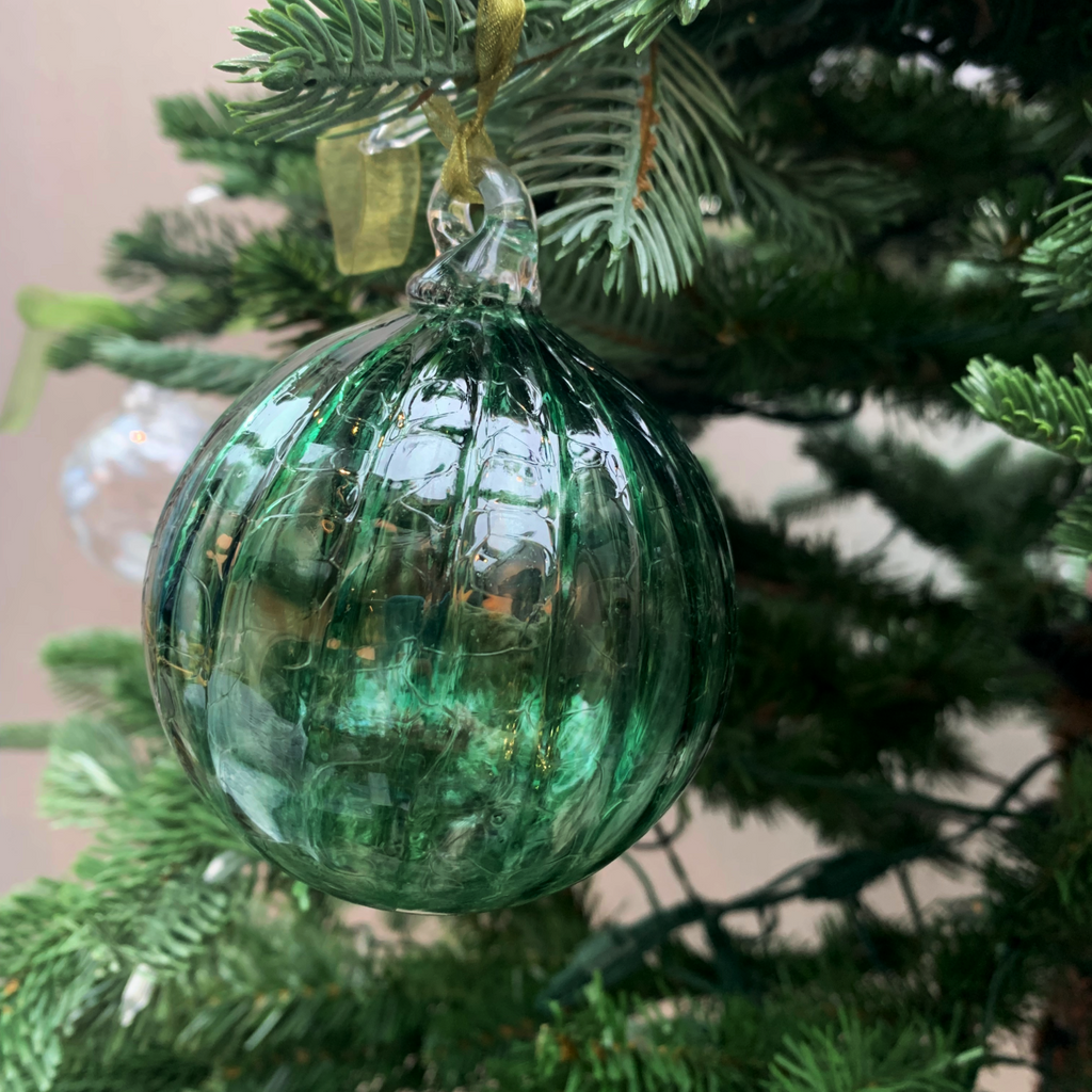 Green Glass Bauble Christmas Decoration