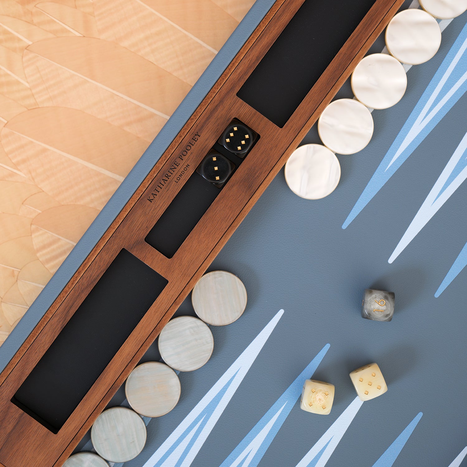 Backgammon Board in Arctic Blue