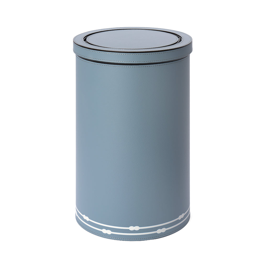 Round Metal Bin with Tilting Lid Arctic Blue