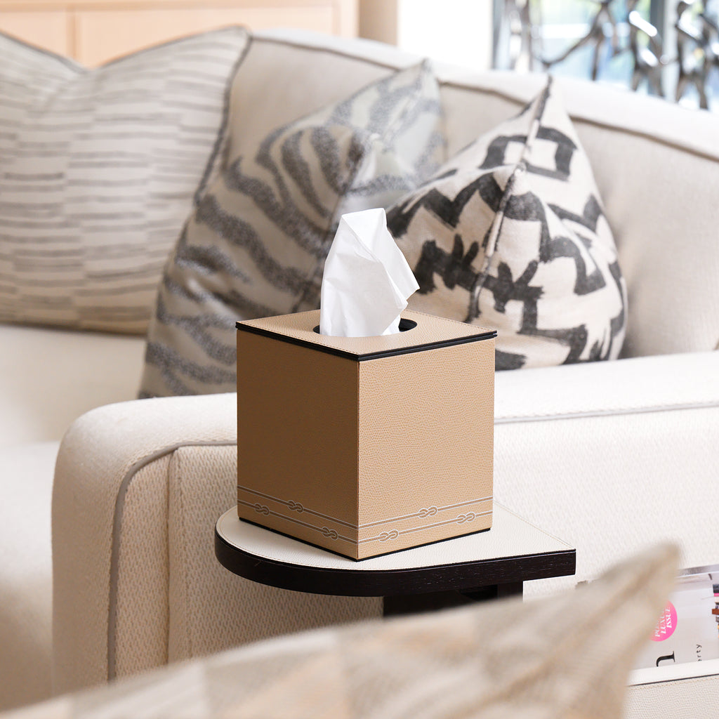 Square Tissue Box with Magnetic Lid Taupe