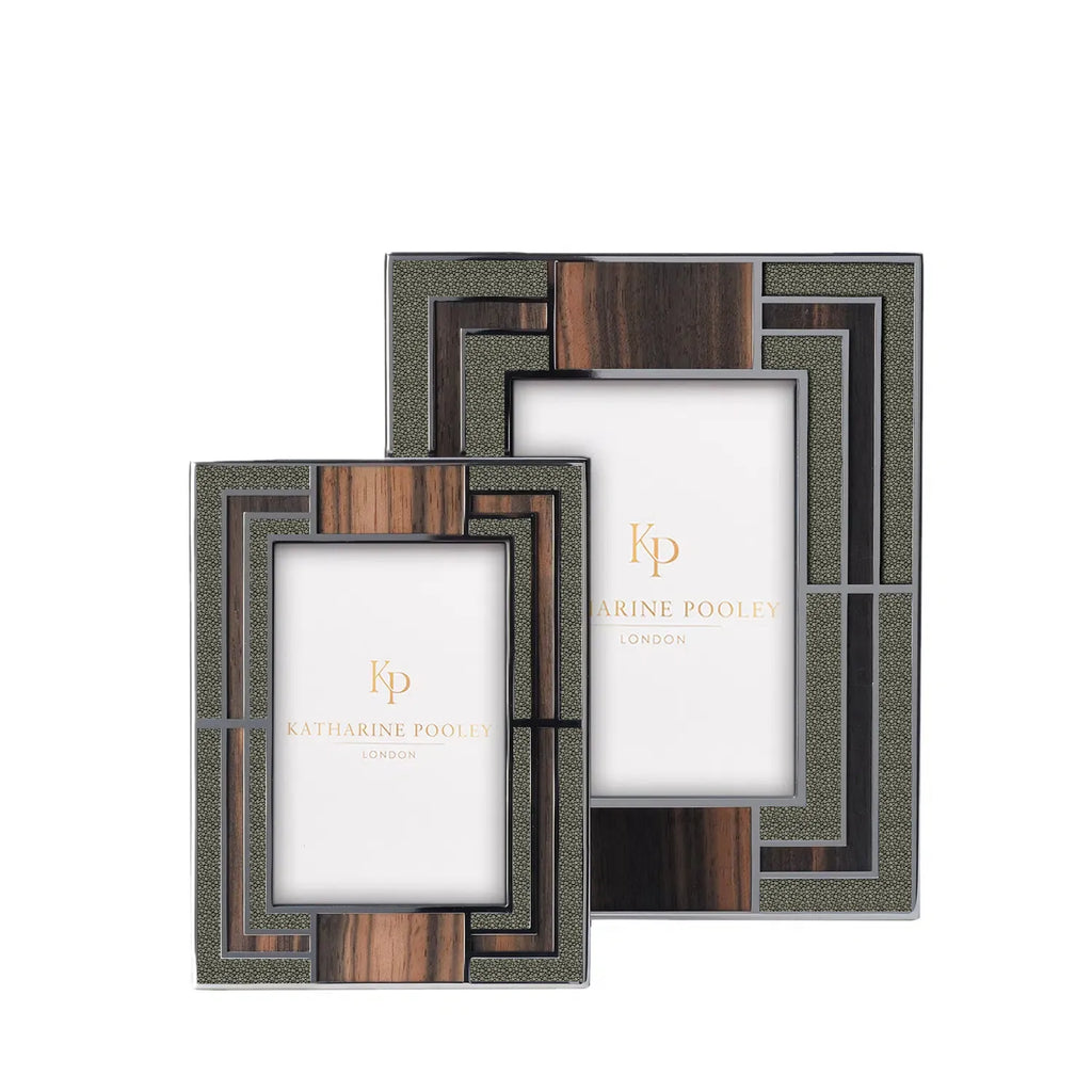 Deco Grey Macassar Shagreen Photo Frame