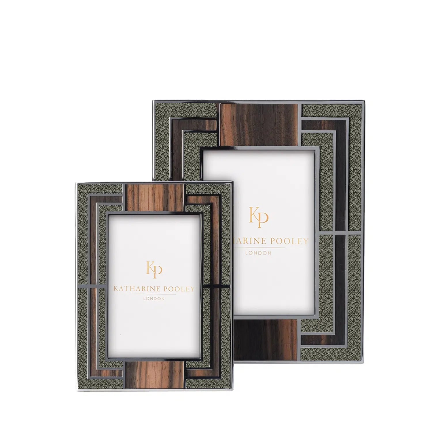 Deco Grey Macassar Shagreen Photo Frame