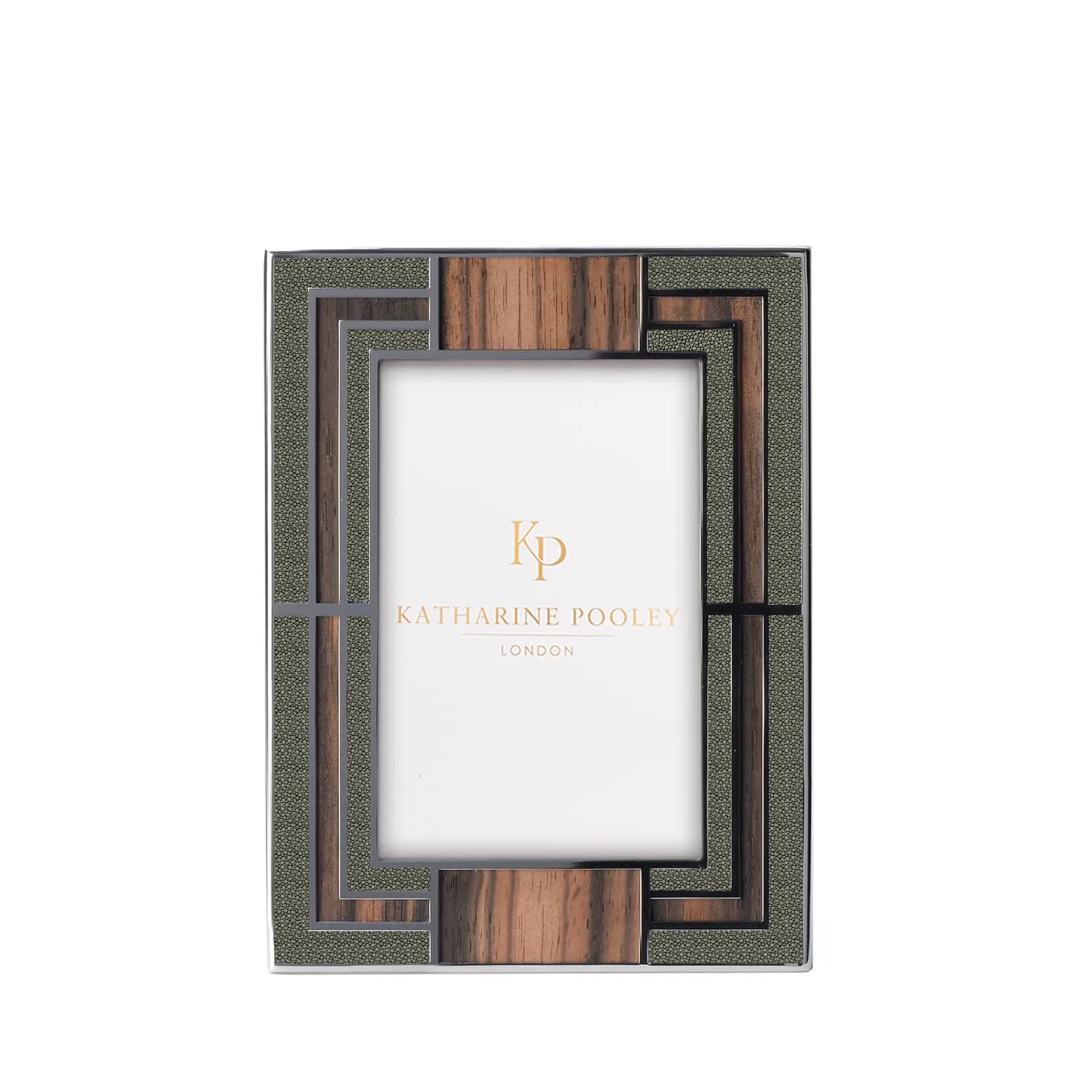 Deco Grey Macassar Shagreen Photo Frame