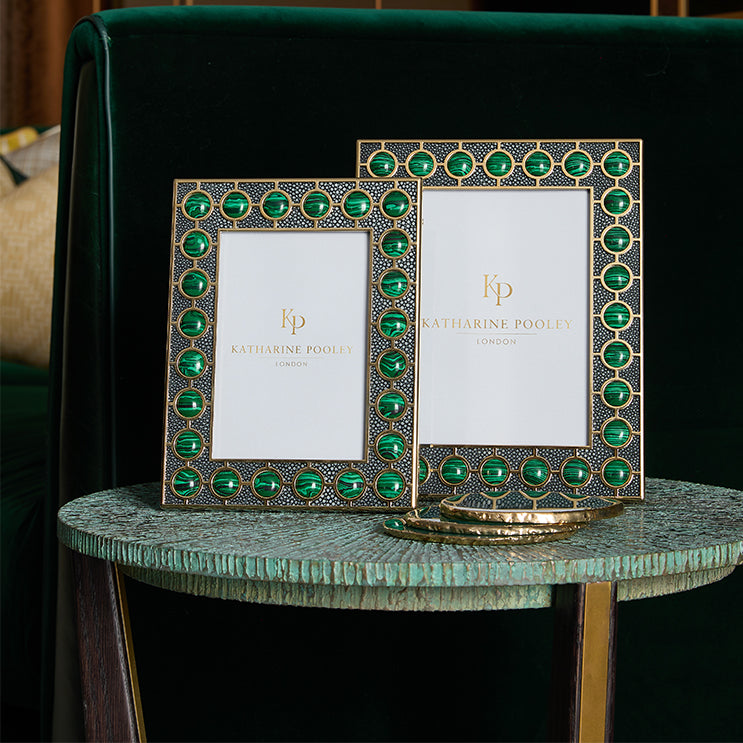 Malachite Stud Shagreen Photo Frame