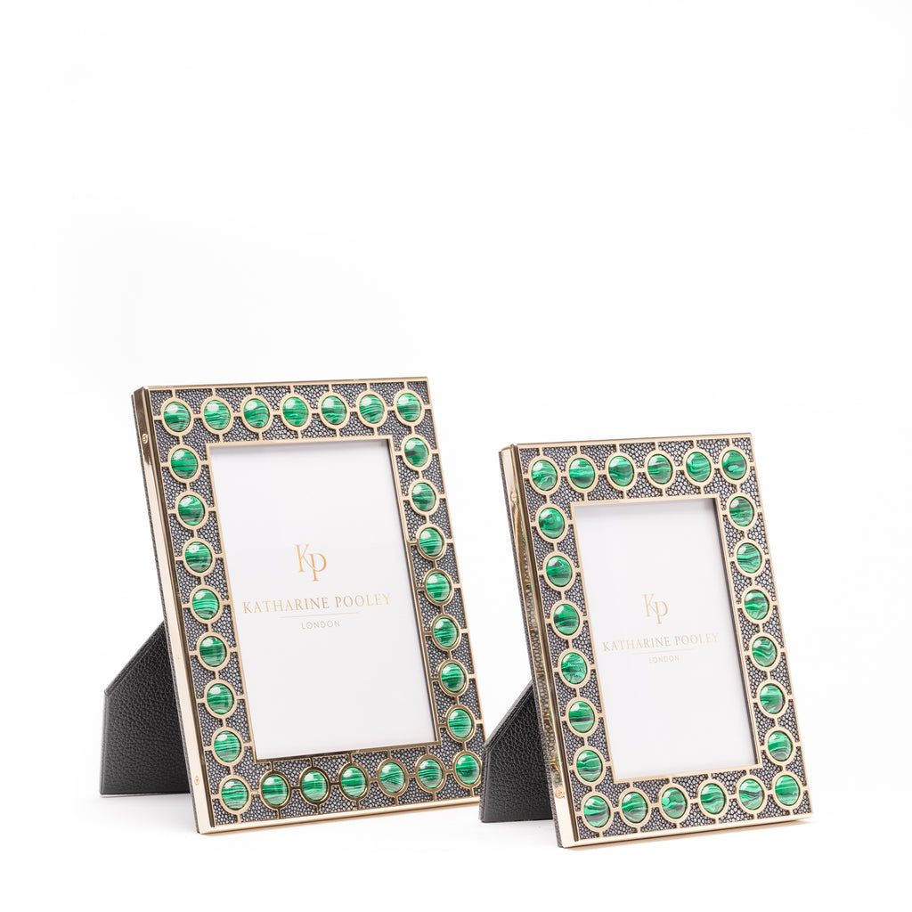Malachite Stud Shagreen Photo Frame