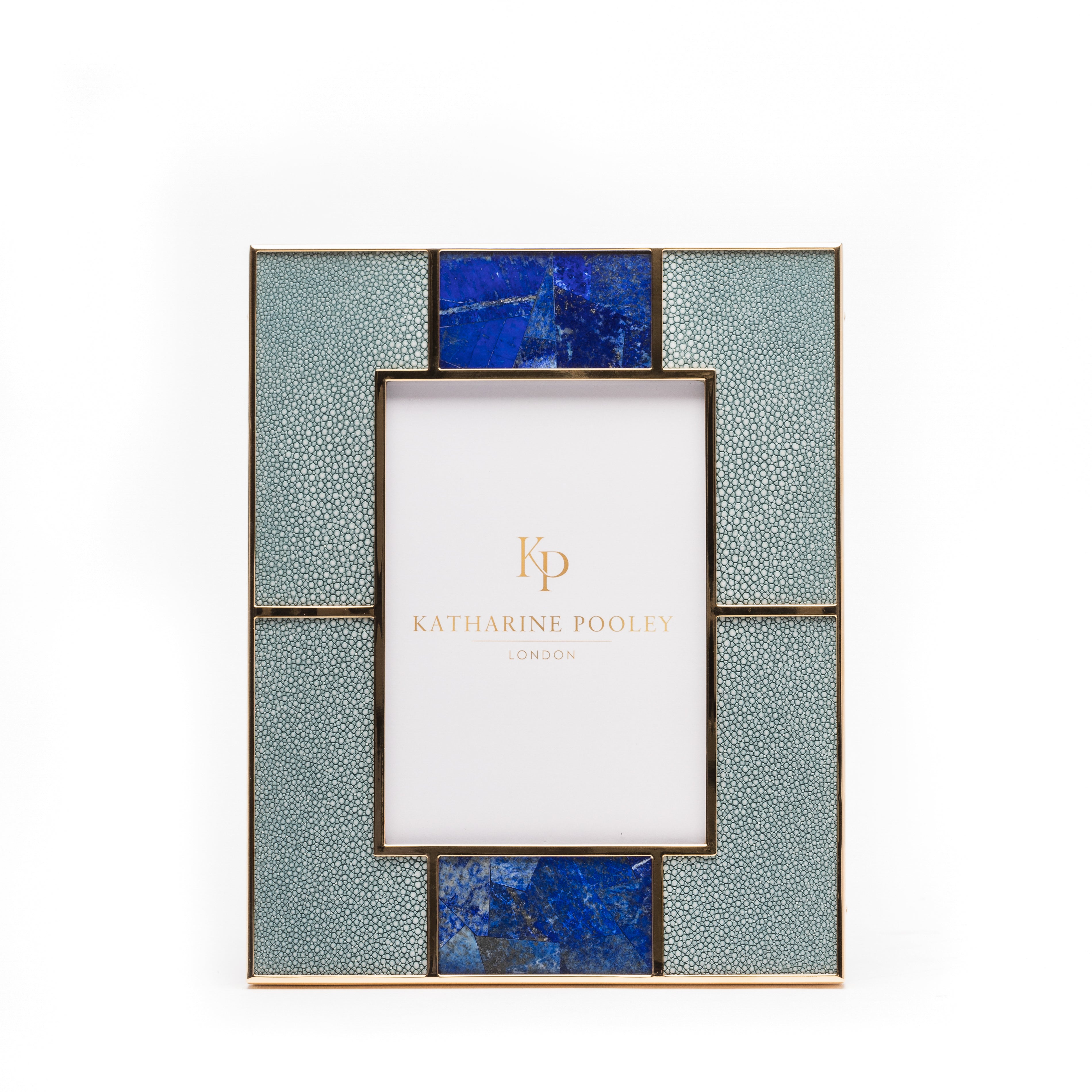 Ribbon Lapis Shagreen Photo Frame