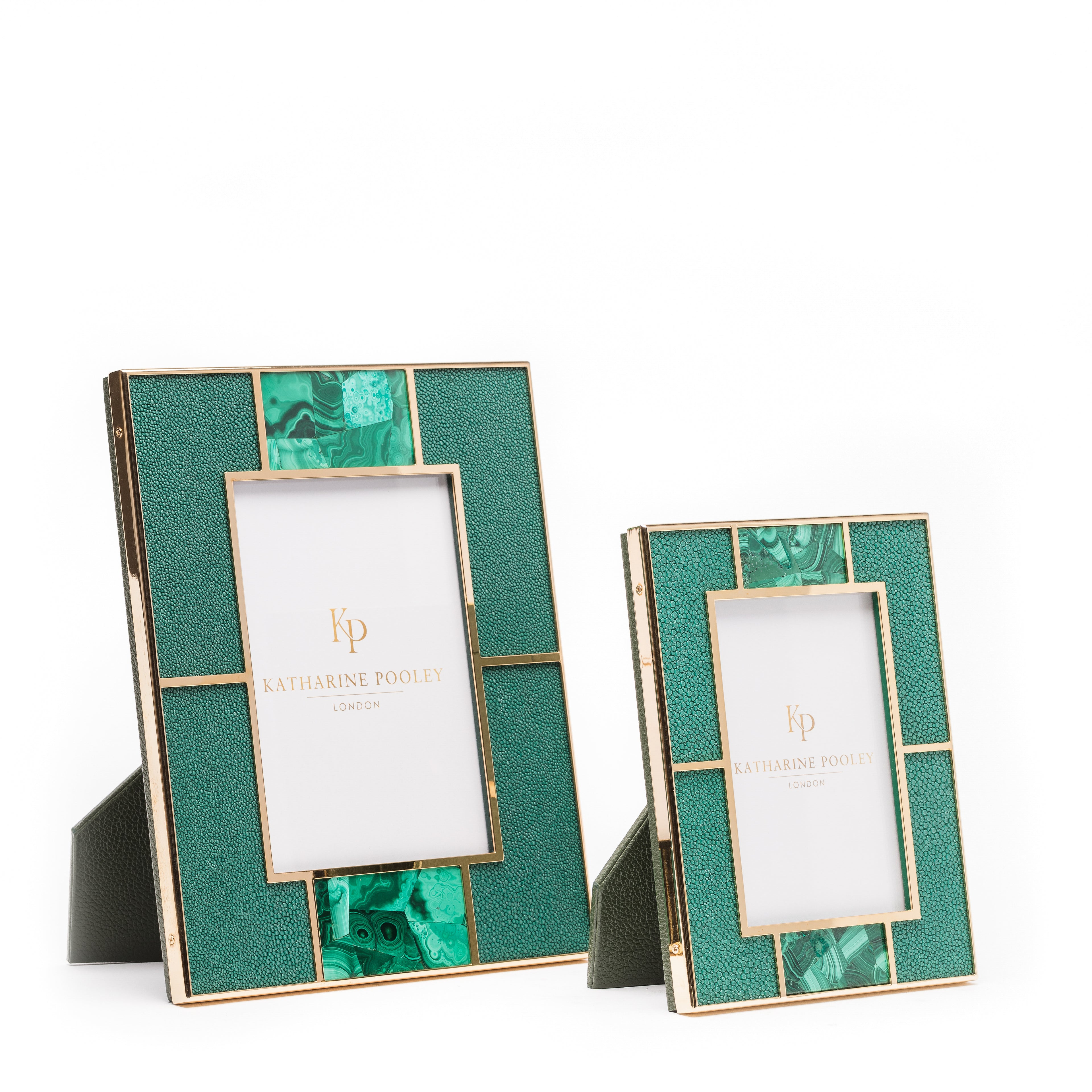 Ribbon Malachite Shagreen Photo Frame