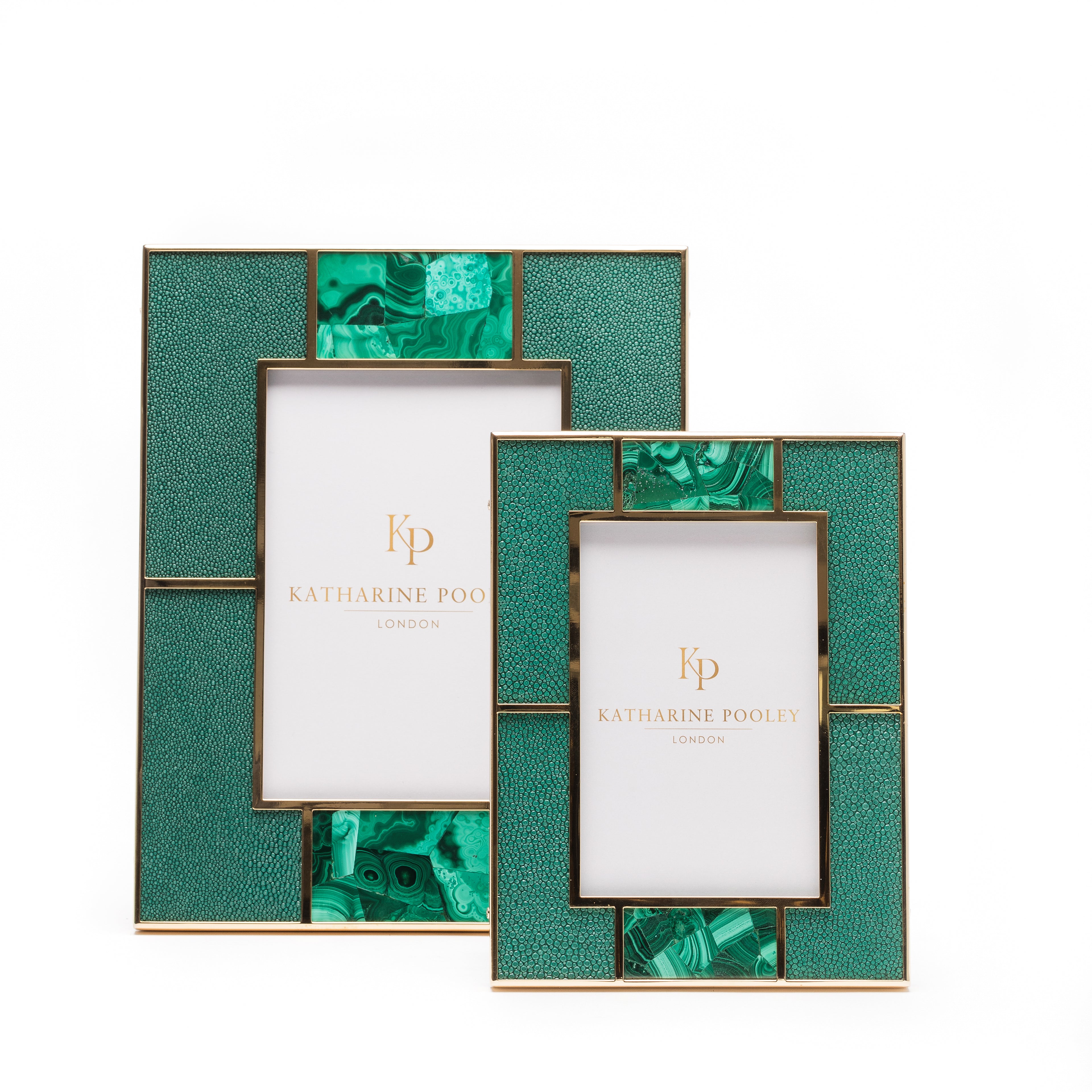 Ribbon Malachite Shagreen Photo Frame