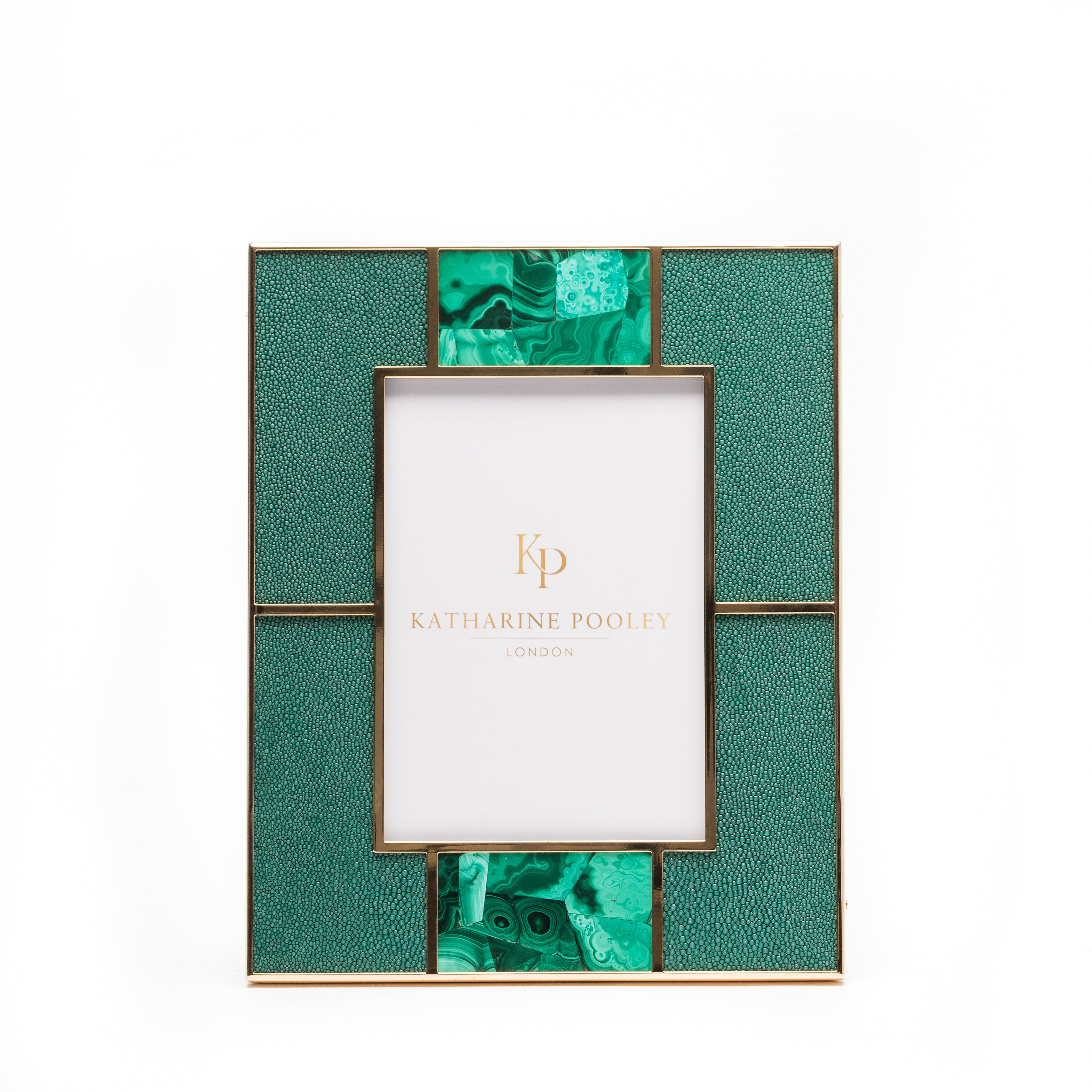 Ribbon Malachite Shagreen Photo Frame