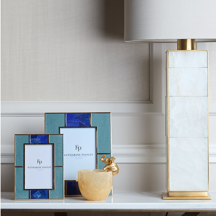 Ribbon Lapis Shagreen Photo Frame