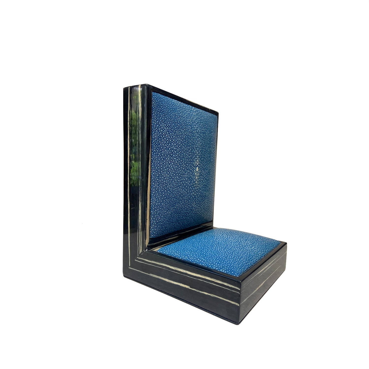 Zebrano Shagreen Bookends Pair