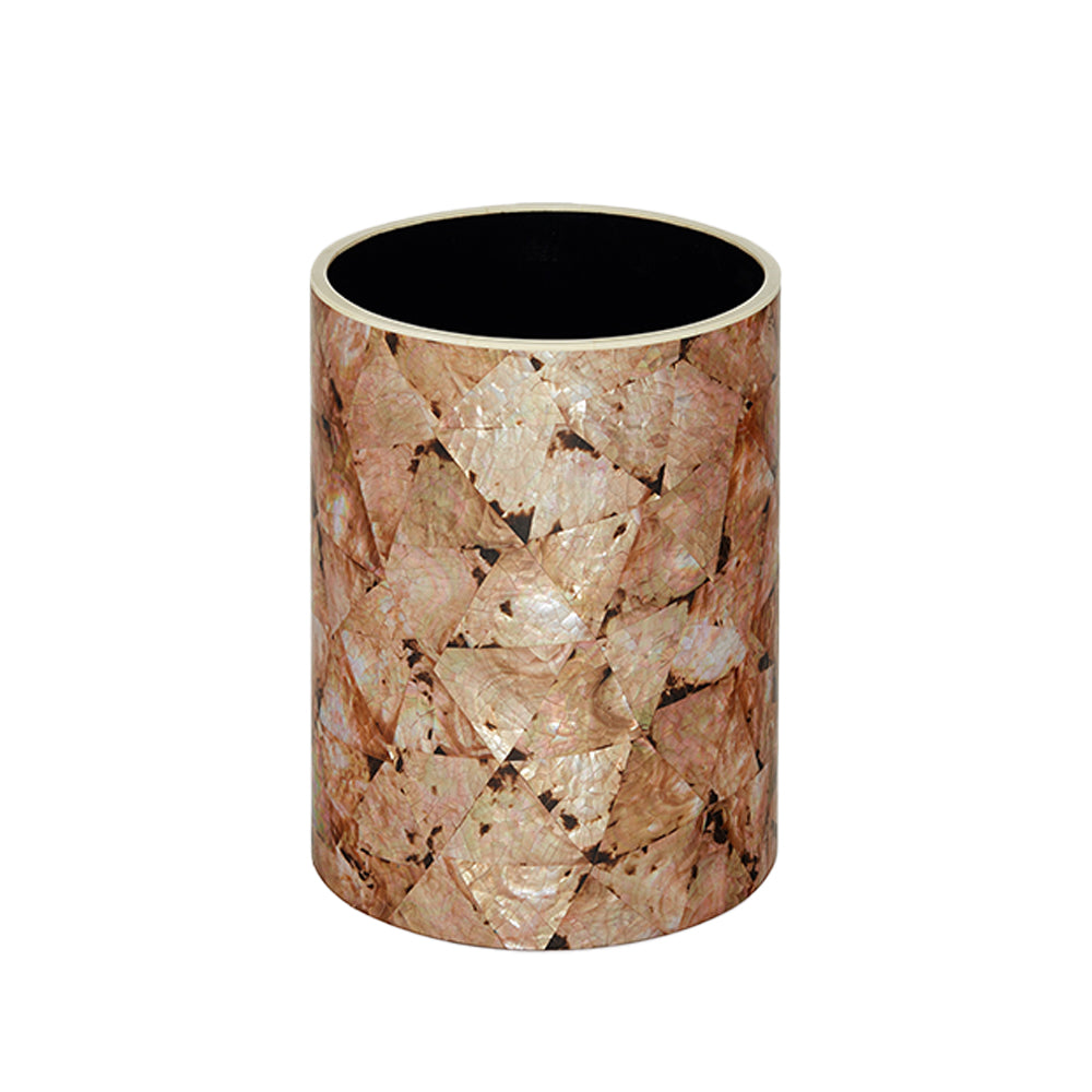 Brown Lip Shell Round Bin