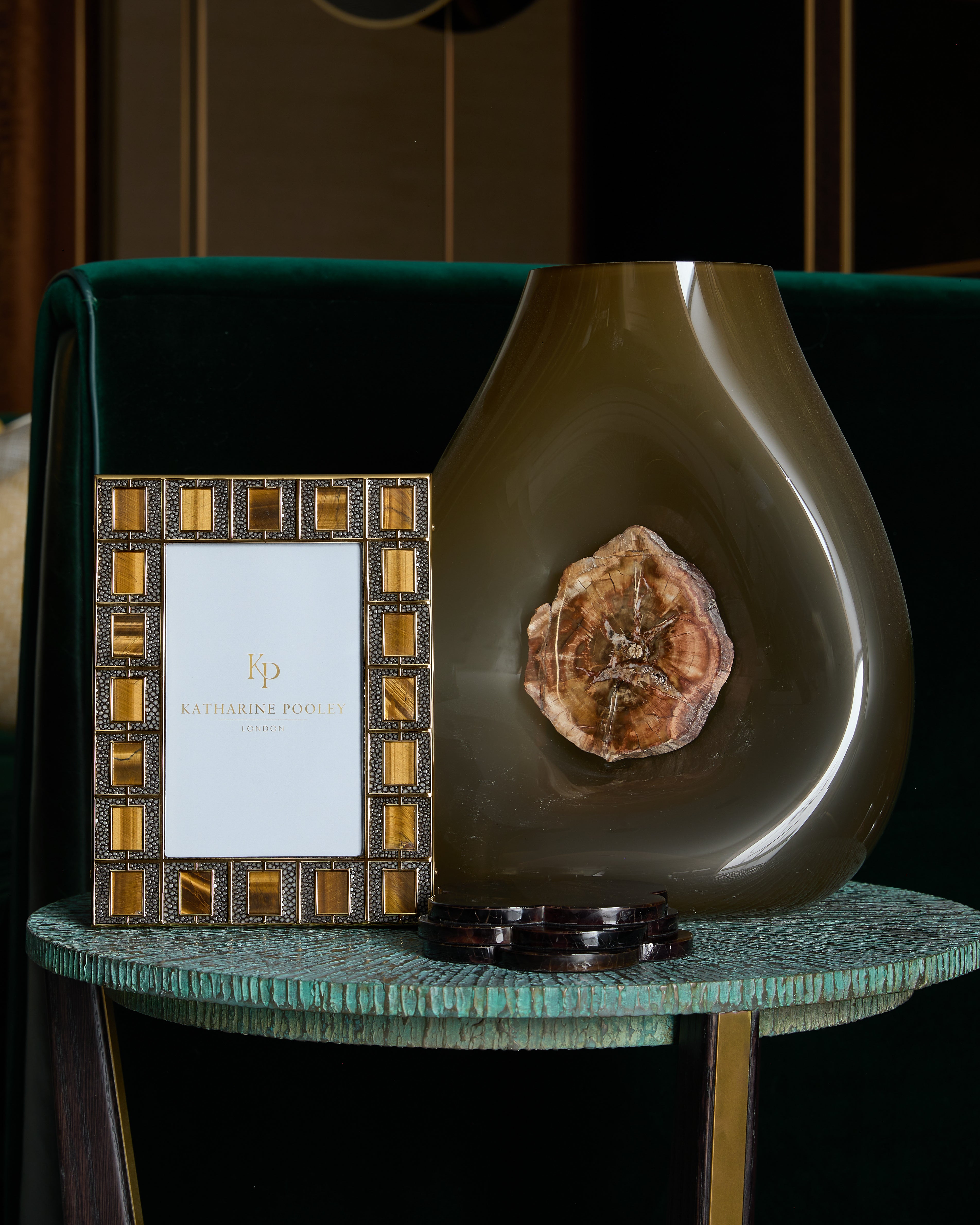 Tiger's Eye Shagreen Photo Frame