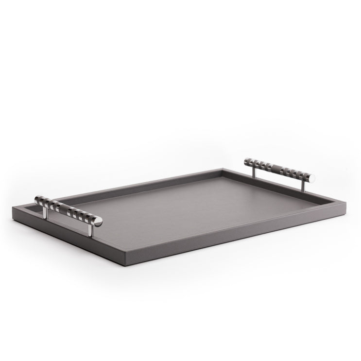 Hampton Grey Leather Tray
