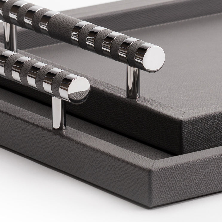 Hampton Grey Leather Tray