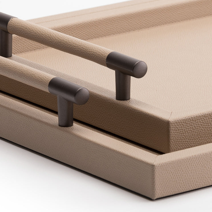 Hugo Taupe Leather Tray