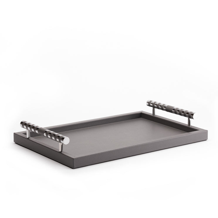 Hampton Grey Leather Tray